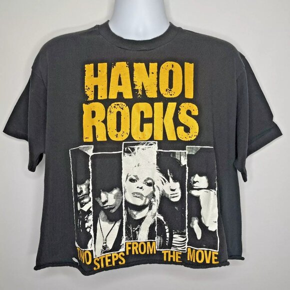 Vintage 90s Hanoi Rocks Two Steps From The Move Cut Off Black T-shirt - Picture 1 of 9